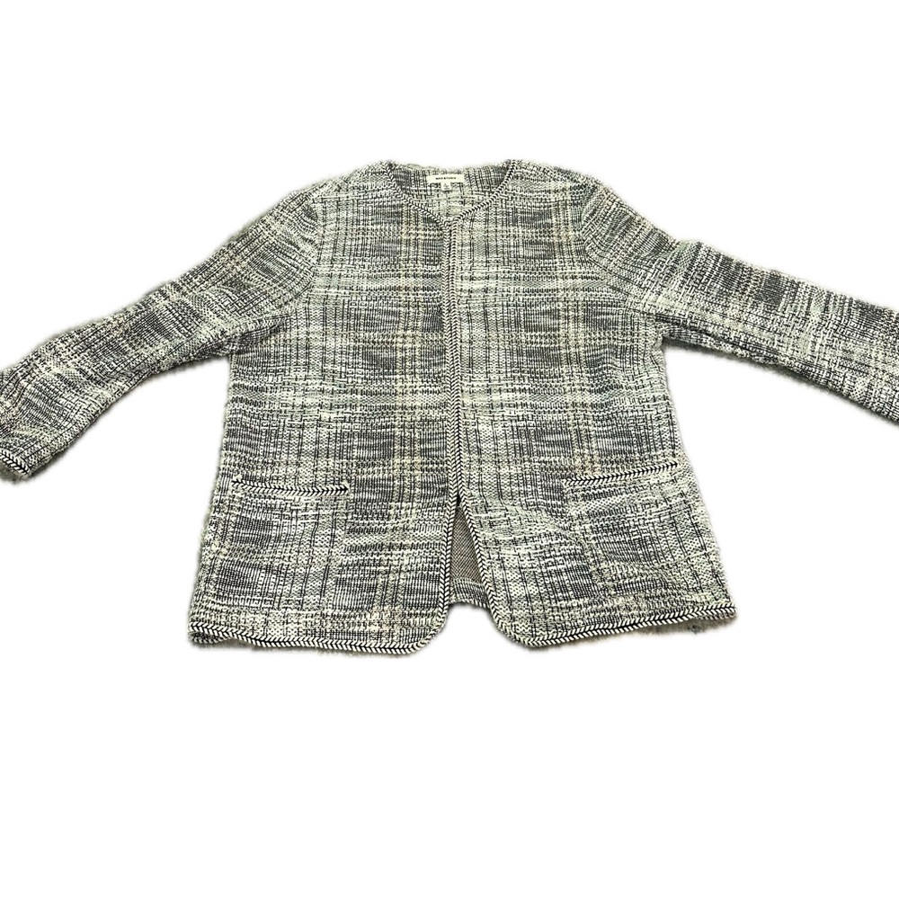 Tweed ,Blazer, large women’s  max studio 
Eye hooks  and finished stitching